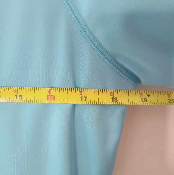 CALLAWAY Women’s Long Sleeve 1/4 Zip Activewear Pullover in Aqua Blue & Yellow M - Picture 10 of 11